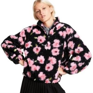 Sandy Liang x Target Floral Print Sherpa Teddy Pullover Jacket